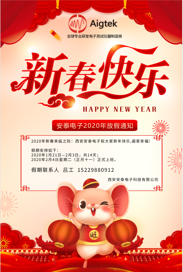 【恭賀新春】Aigtek全體員工祝大家2020年鼠年大吉！萬事如意！
